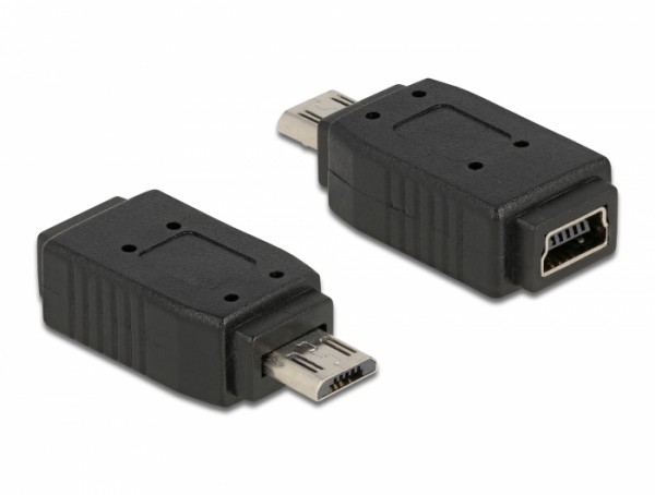 USB micro-B mannelijk naar USB mini vrouwelijk 5-pins adapter